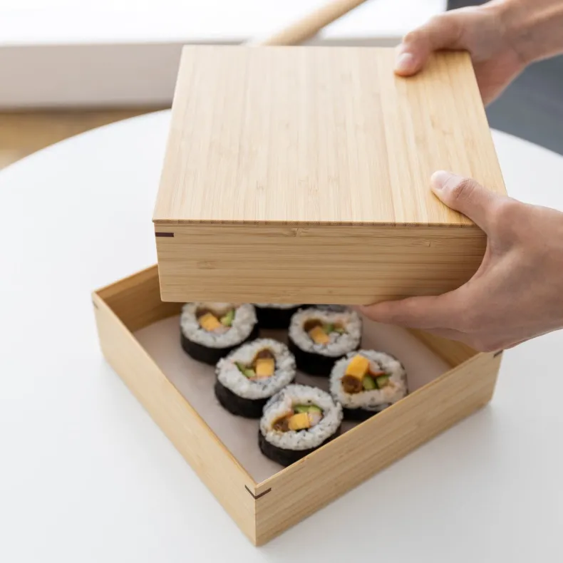 Kosuga Bamboo Tiered Square Lunch Box Set