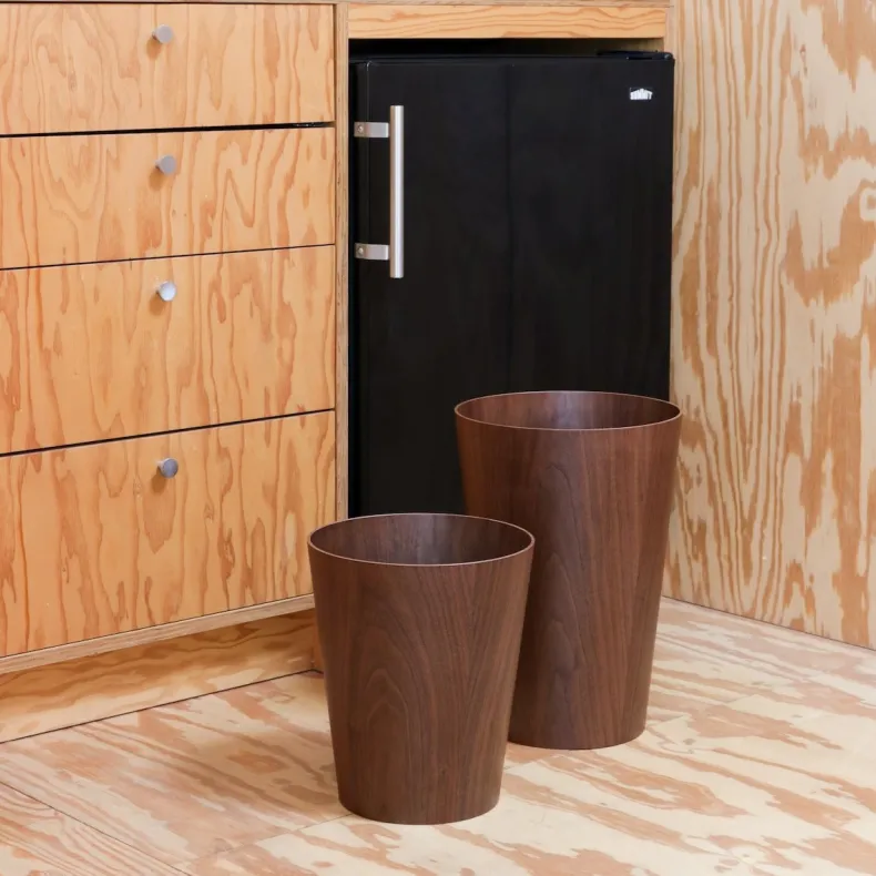 Saito Walnut Wastebasket