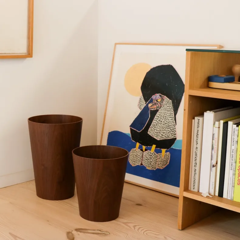 Saito Walnut Wastebasket