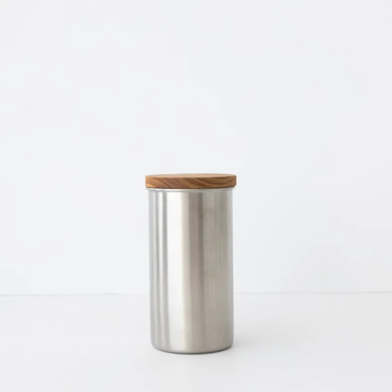 Elfin Metal Canister with Wood Lid