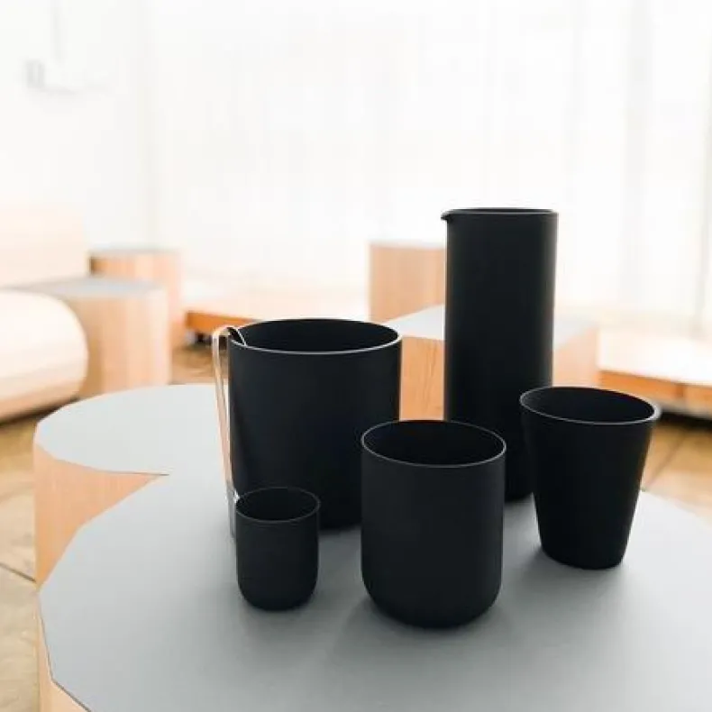 Sugahara Matte Black Glass Pitcher