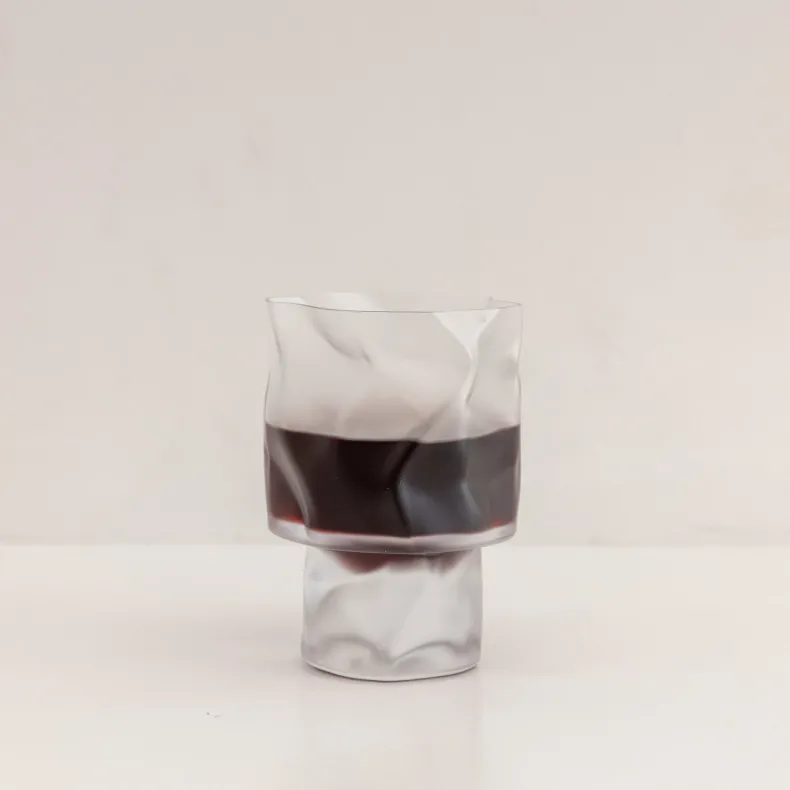 Kimura Crumple Stemmed Glass - Frosted