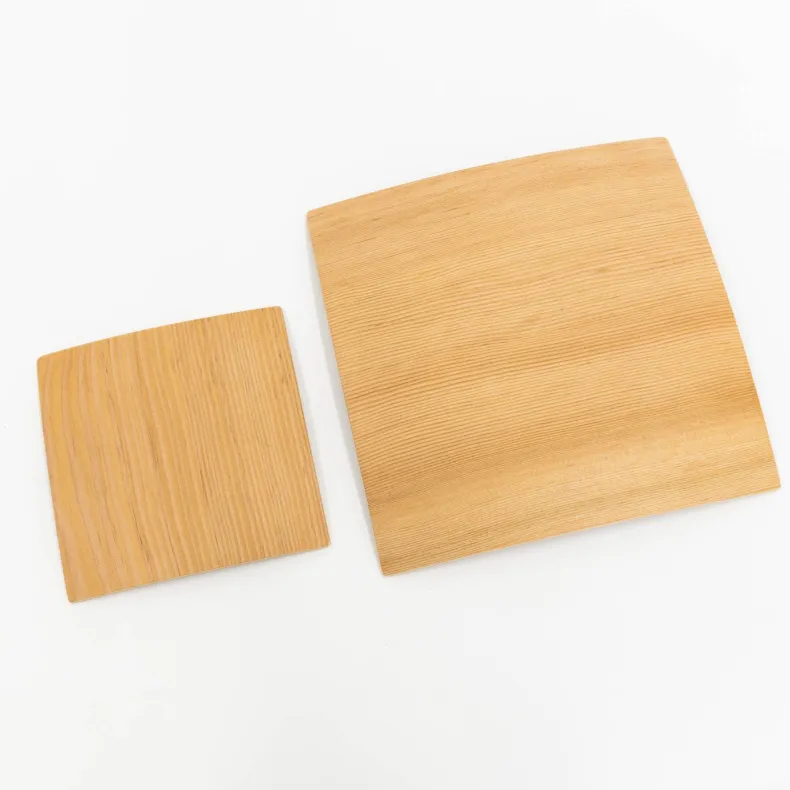 Orange Pine Natural Plywood Square Dish