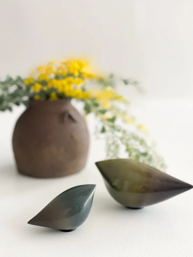 Rie Ito's Ceramic Oval Birds