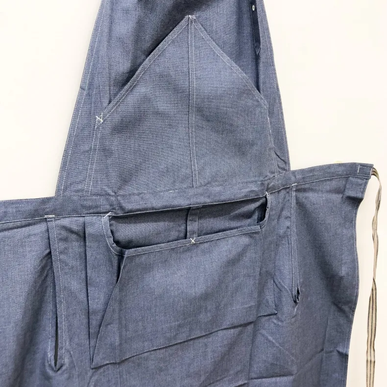 Hakui Bibbed Apron - Light Blue (6909-1)