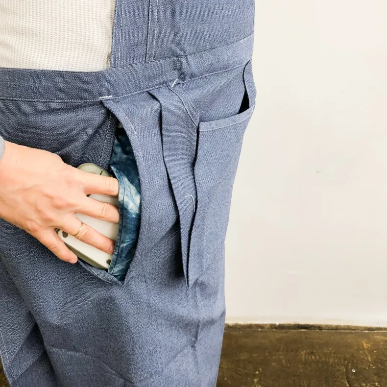 Hakui Bibbed Apron - Light Blue (6909-1)