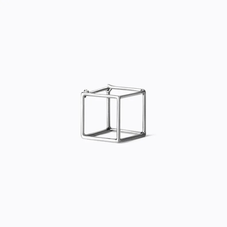 Shihara Square Earring 10 White Gold