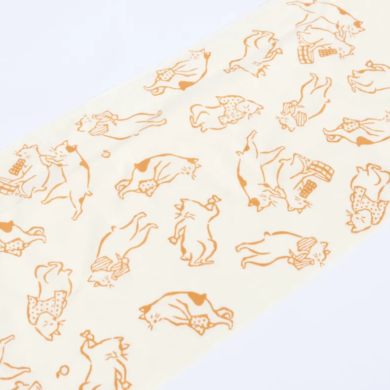 Tenugui - Cats Bathing in Ginger