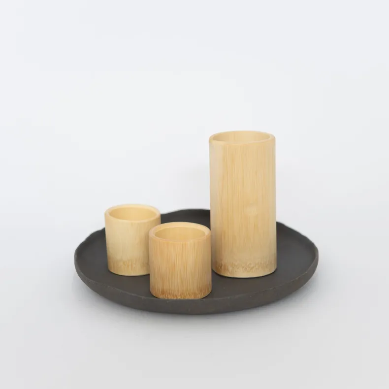 Kosuga Bamboo Sake Pitcher and Cup Set