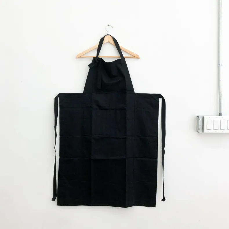 Hakui Bibbed Apron - Black (6803-9)