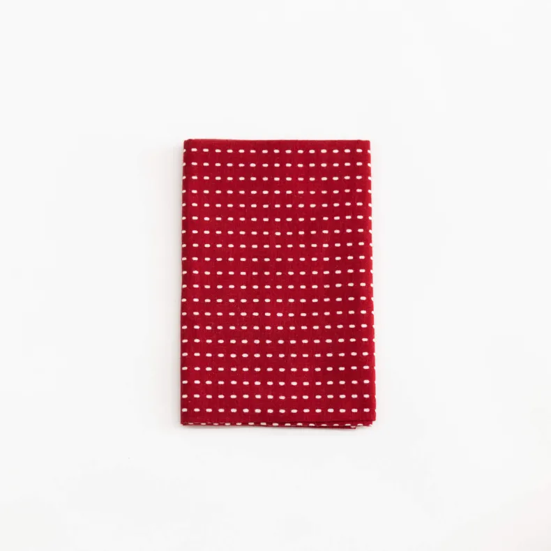 Tenugui - White Dash on Red