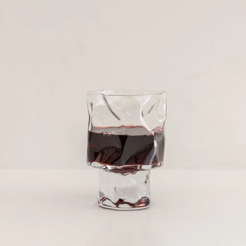 Kimura Crumple Stemmed Glass - Clear