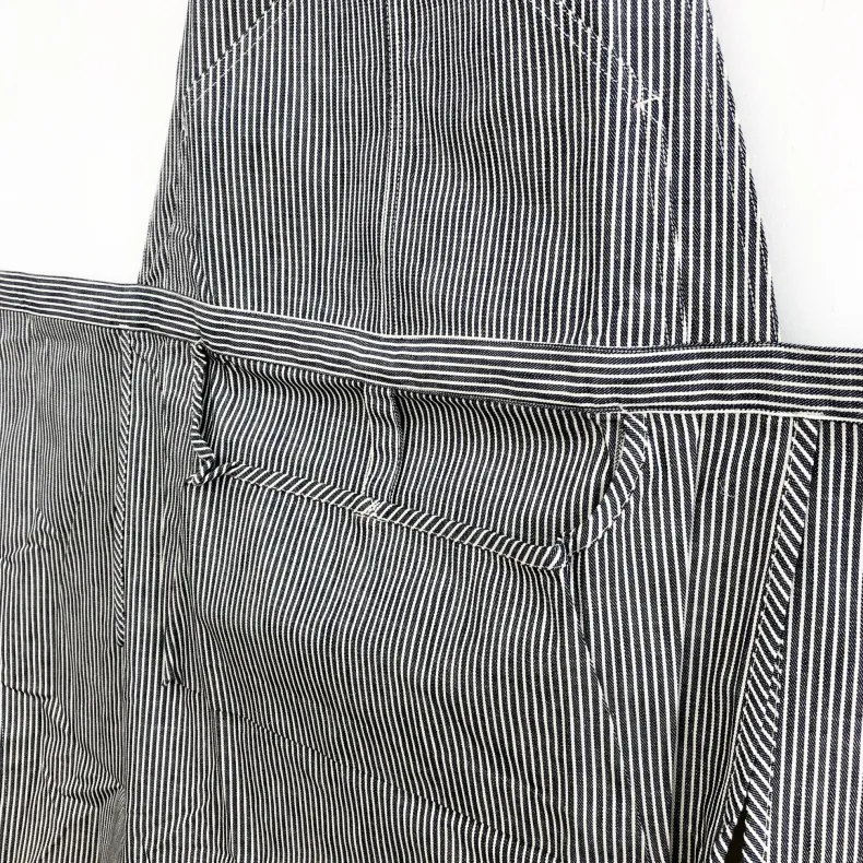 Hakui Bibbed Apron - Stripe Black/White (6869-1)
