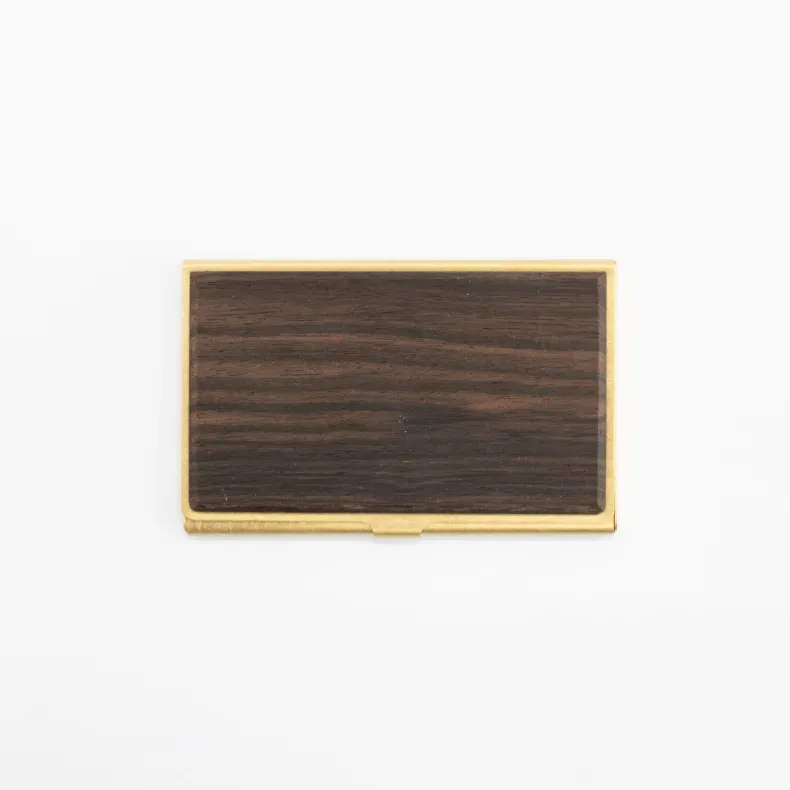 Picus Brass & Wood Card Case