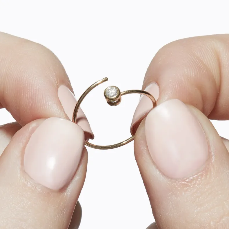 Shihara One-Stone Hoop Earring 02