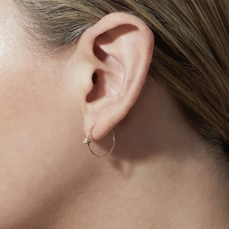Shihara One-Stone Hoop Earring 02