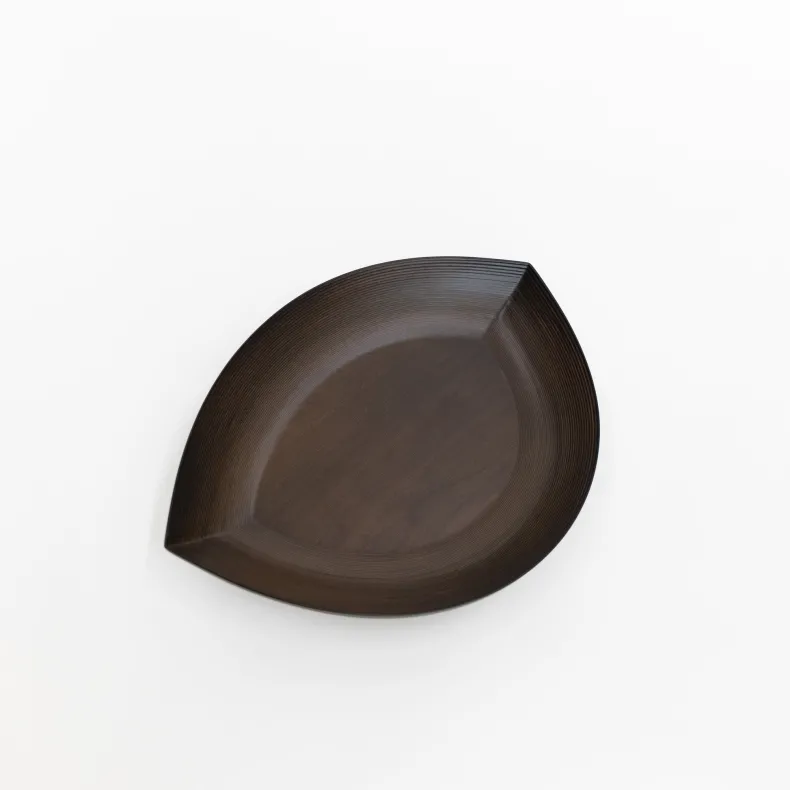 No Waste Bunaco Leaf Shaped Plate - Brown