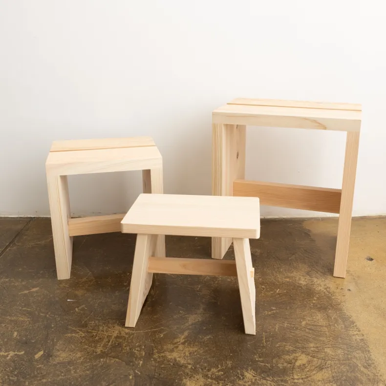 Hinoki Bath Stools