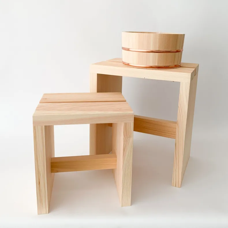 Hinoki Bath Stools