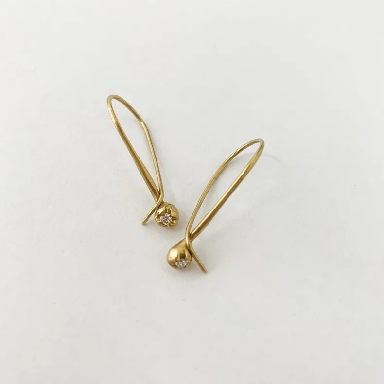 Black Barc 'Ren' Earrings with Diamond